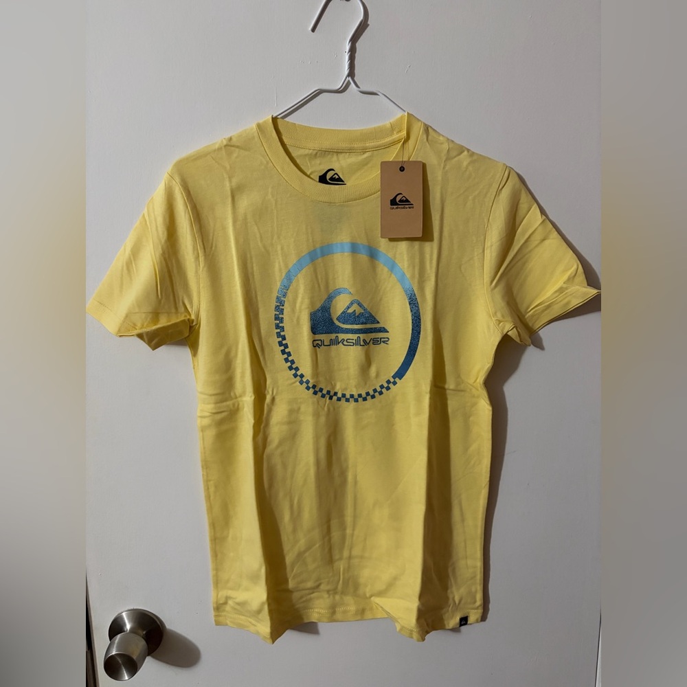 Boys Medium 10/12 Quiksilver Yellow and Blue Logo T-Shirt Tote11